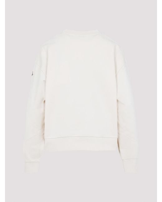 Moncler White Logo Cotton Sweatshirt