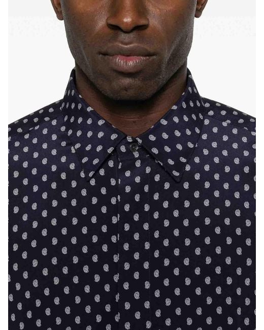 Tom Ford Blue Paisley-Pattern Shirt for men
