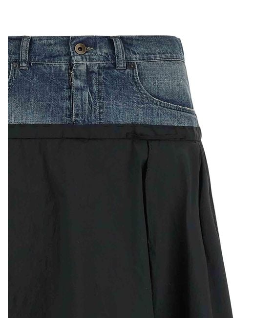 Maison Margiela Black Denim Insert Skirt