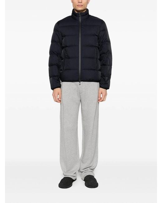 Emporio Armani Blue Nylon Down Jacket for men
