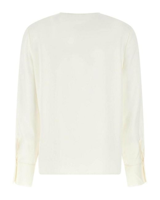 Theory White Silk Blouse