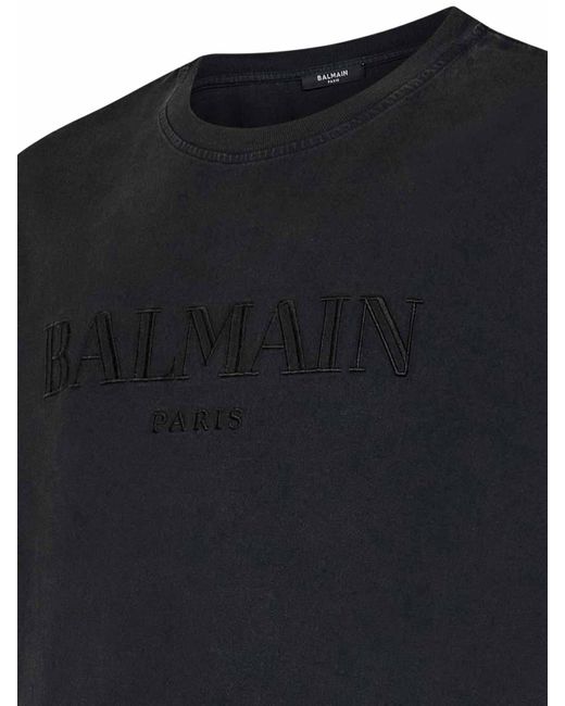 Balmain Black Vintage Cotton Jersey Loose-Fit T-Shirt for men