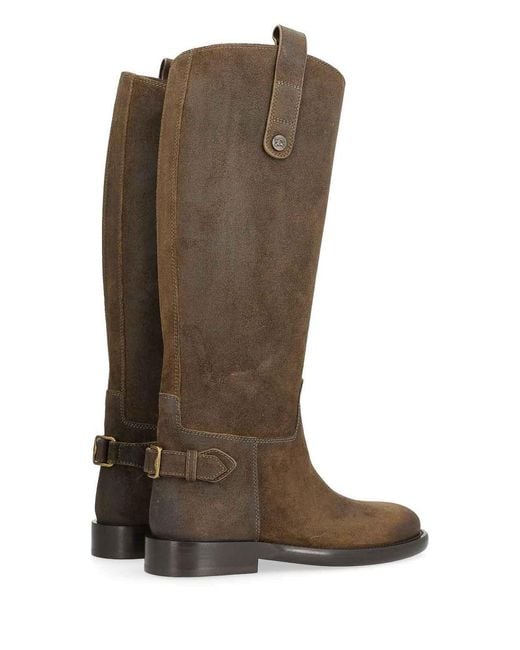 Burberry Brown Cavalier Suede Boots
