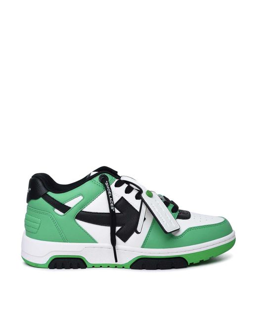 Off-White c/o Virgil Abloh Green 'out Of Office' Leather Sneakers for men