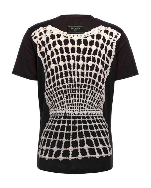 Balmain Black T-Shirt With Print