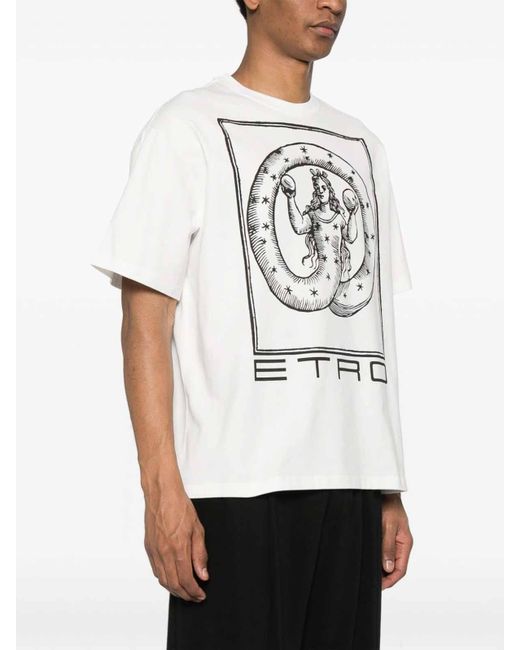 Etro White T-shirt With Print for men