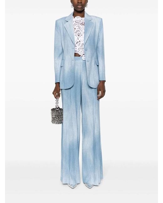 Ermanno Scervino Blue Printed Flared Trousers