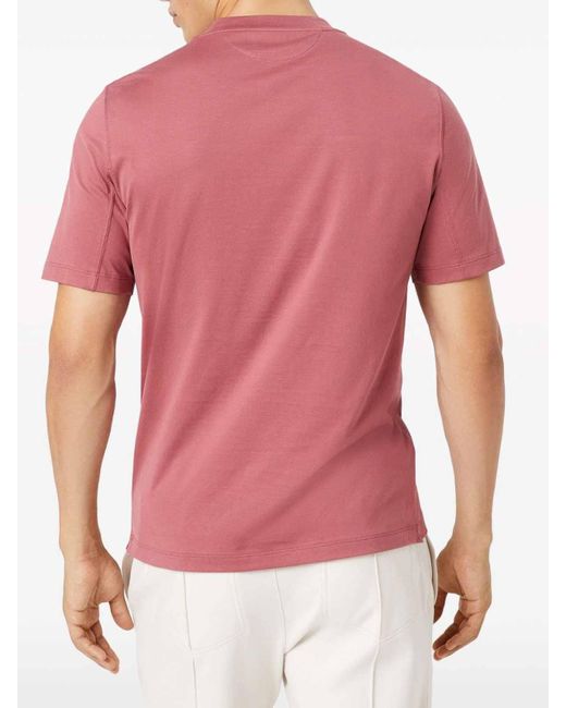Brunello Cucinelli Pink T-shirt With Logo for men