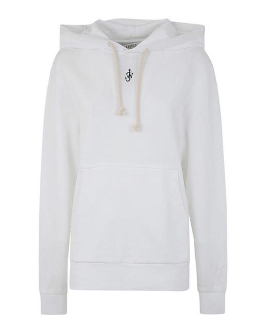 J.W. Anderson White Anchor Embroidery Hoodie