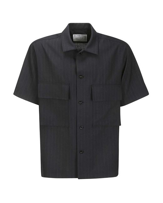 Sacai Black Pinstripe Shirt Shirts for men