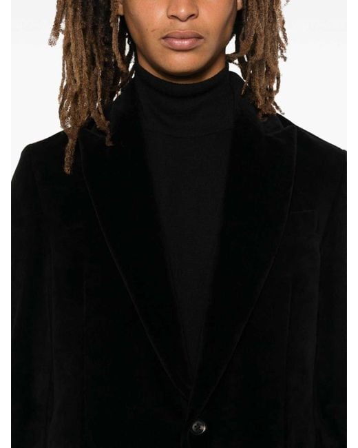 Circolo 1901 Black Velvet Single-Breasted Jacket for men
