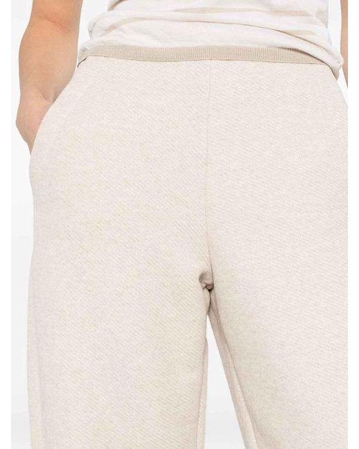 Max Mara White Dente Cotton Fleece Trousers
