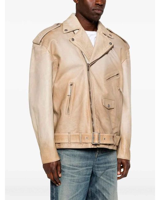 Golden Goose Deluxe Brand Natural 'Journey' Leather Jacket for men