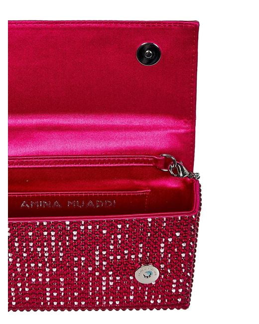 AMINA MUADDI Red All Over Motif Clutch