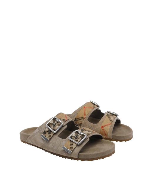 Burberry Natural Urchin Check Sandal for men