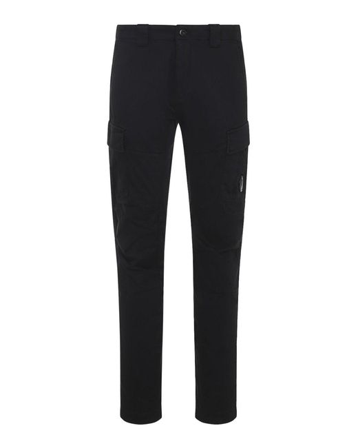 C P Company Blue Sateen Ergonomic Cargo Pants for men