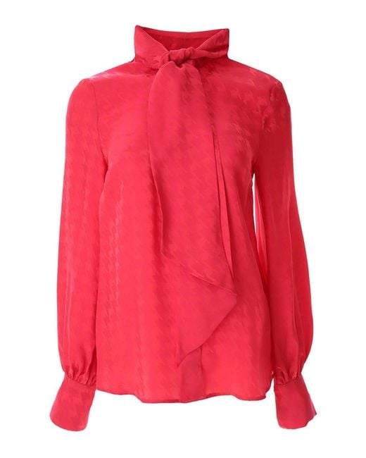 MSGM Red Jacquard Shirt