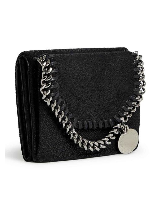 Stella McCartney Black Falabella Tri-Fold Wallet