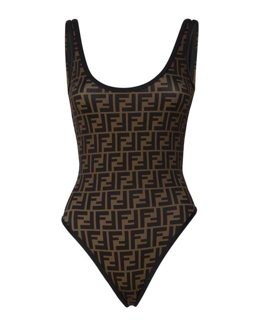 Fendi Brown Lycra Swimsuit