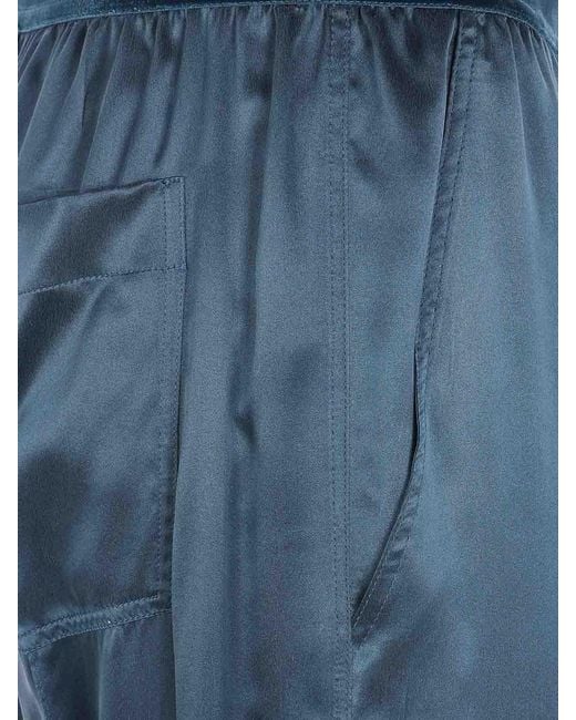 Tom Ford Blue Peach Feel Silk Satin Pijiamas Trousers
