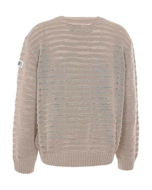 MM6 by Maison Margiela Gray Distressed Sweater for men