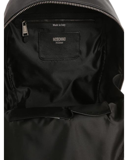 Moschino Black Biker Backpack for men