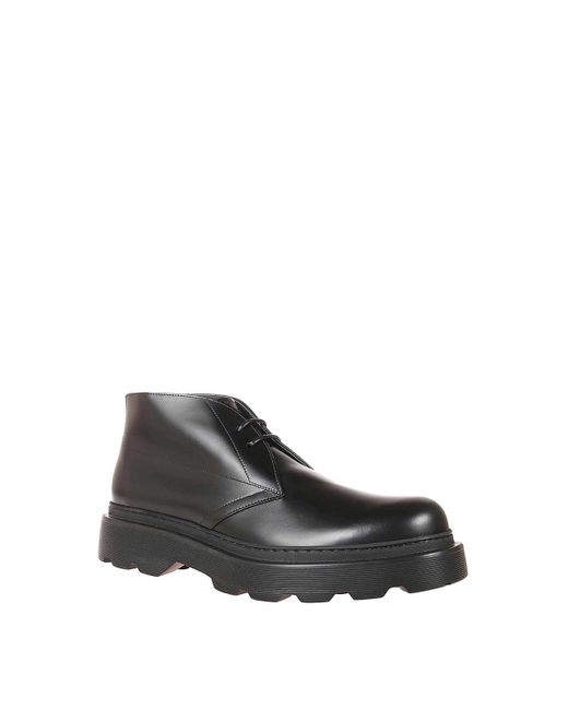 Tod's Black Leather Lace-Up for men