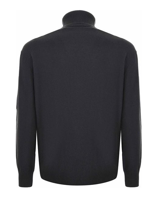 C P Company Blue Wool Blend Turtleneck for men