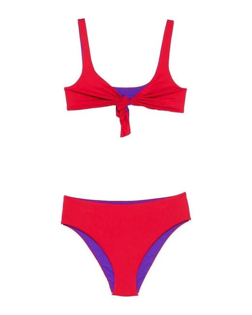 Fisico Red Reversible Bikini Set