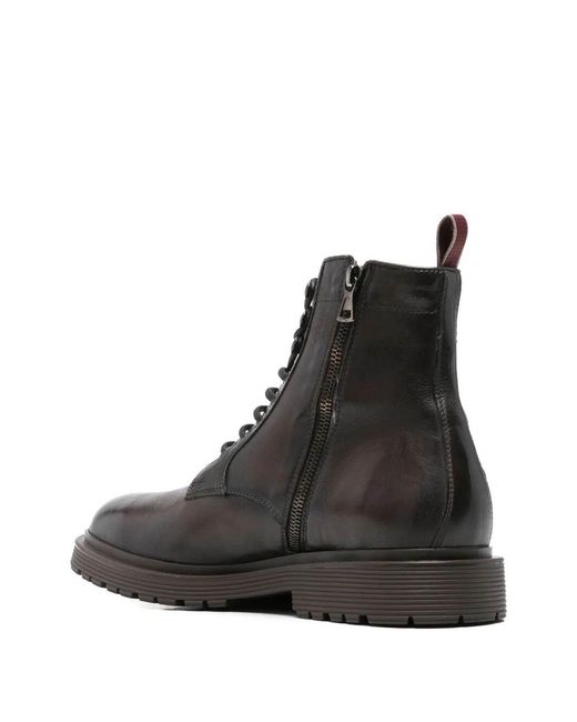 Sturlini Black Volga Lace-Up Leather Boots for men