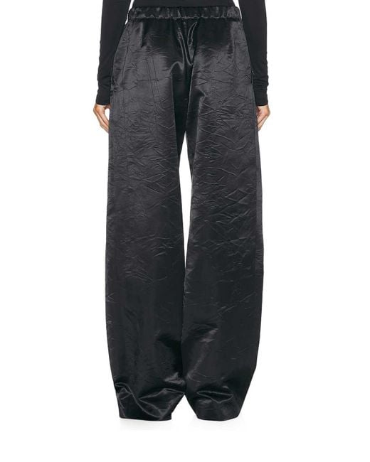Givenchy Black Viscose Trousers With Wrinkled Effect