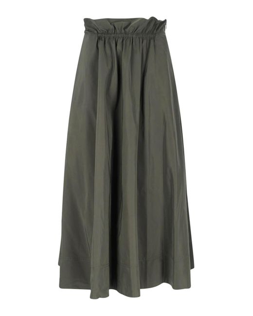 Aspesi Gray Nylon Maxi Skirt