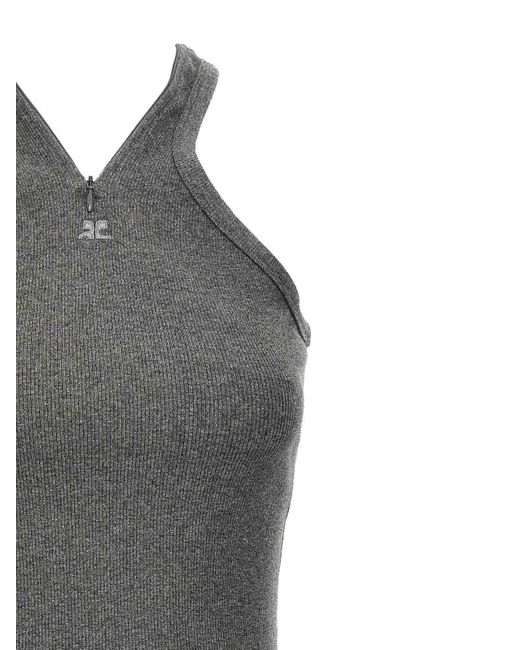 Courreges Gray Criss Cross 90S Mini Dress