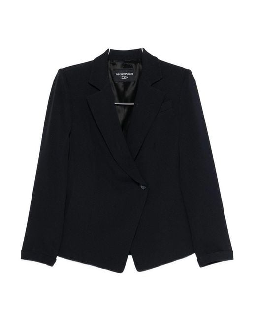 Emporio Armani Black Double-Breasted Blazer Jacket