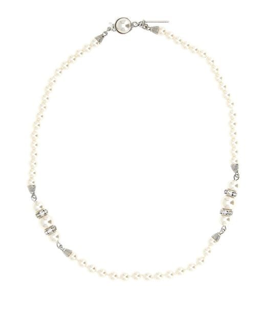 Alessandra Rich White Pearl Necklace