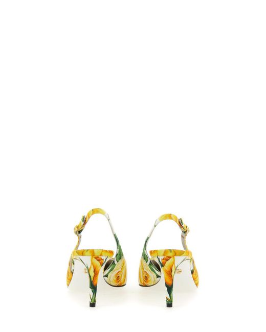 Dolce & Gabbana Yellow Slingback Pumps