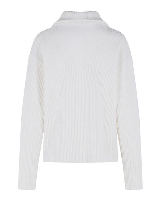 Courreges White Merino Wool Sweater