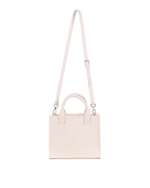 Mc2 Saint Barth Pink Hammered Leather Shopping Bag