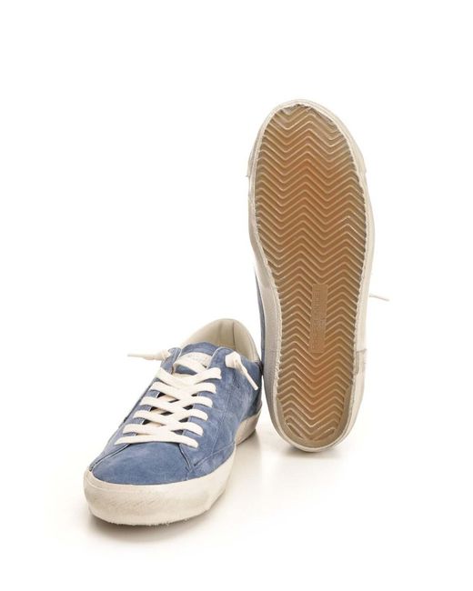 Philippe Model Blue Suede Sneakers for men