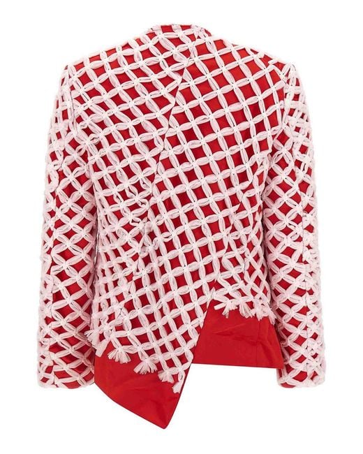 Comme des Garçons Red Tulle Weave Blazer