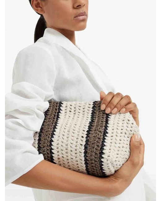 Brunello Cucinelli White Crochet Bag