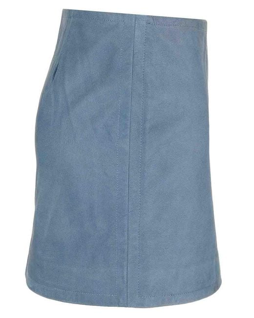 Stand Studio Blue Leather Mini Skirt