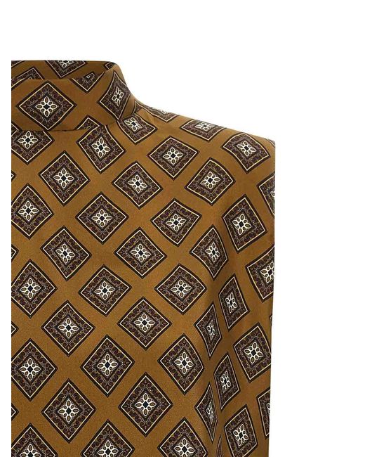 Alberto Biani Brown Tie Print Top