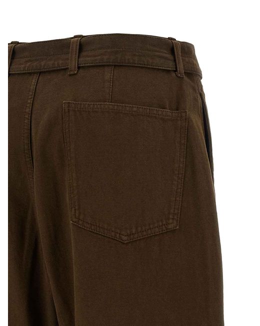 Lemaire Brown Twisted Belted Pants