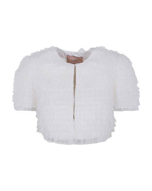 Twinset White Cropped Jacket