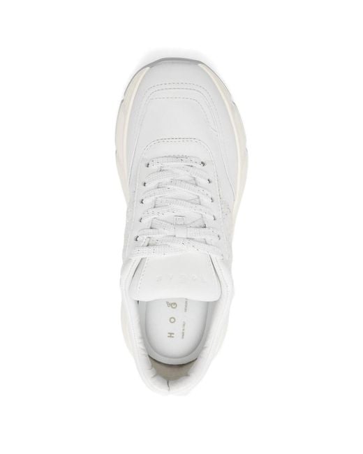 Hogan White Hi-Fi Leather Sneakers