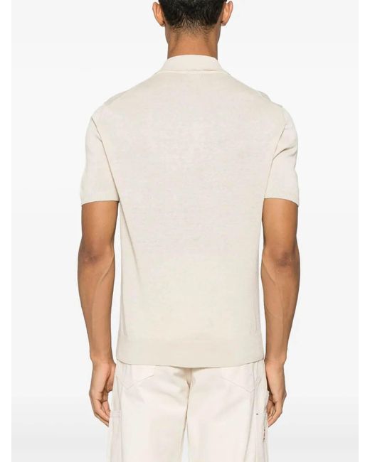 Drumohr White Short Sleeve Polo With Buttons for men