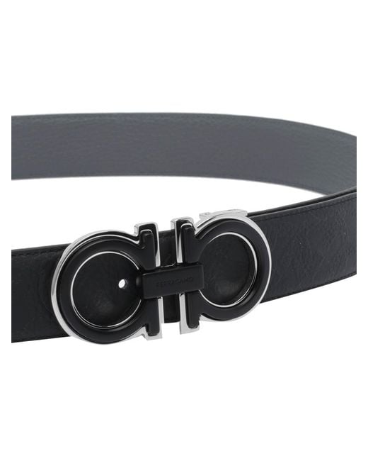 Ferragamo White Adjustable And Reversible Gancini Belt for men