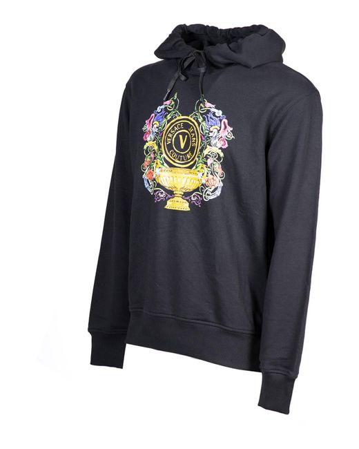 Versace Jeans Couture Blue V Emblem Hoodie for men