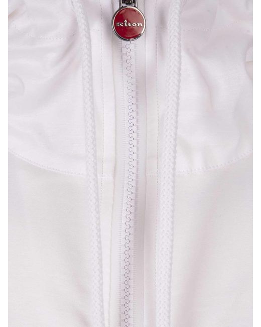 Kiton White Umbi-Sweatshirt W/Hood for men